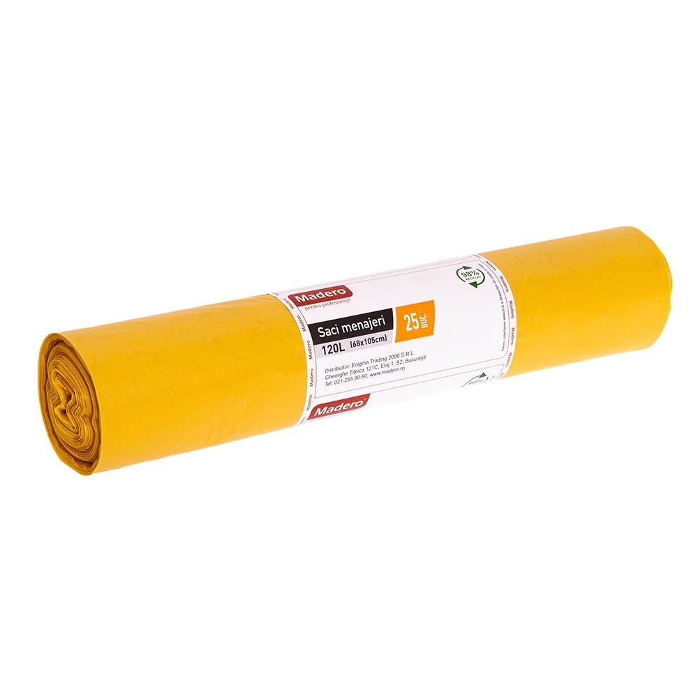 Saci menajeri MADERO 016801, 25 bucati, 120 l, galben