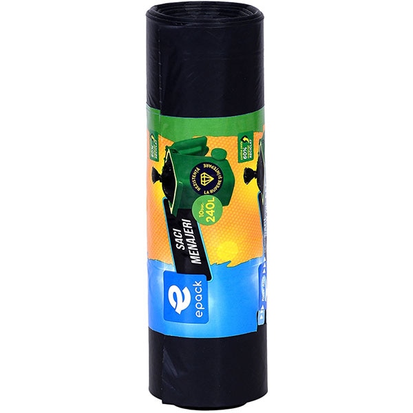 Saci menajeri EPACK 017105, 10 bucati, 240 l, negru