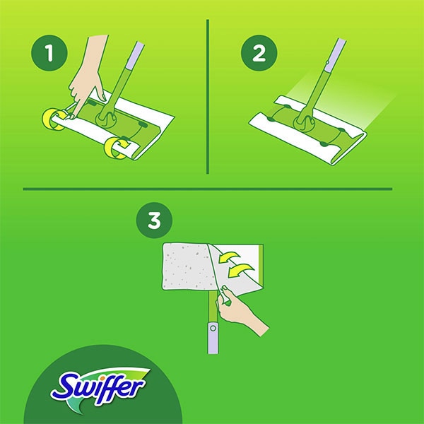 Rezerva uscata mop SWIFFER Dry, 15 cm, 36 bucati