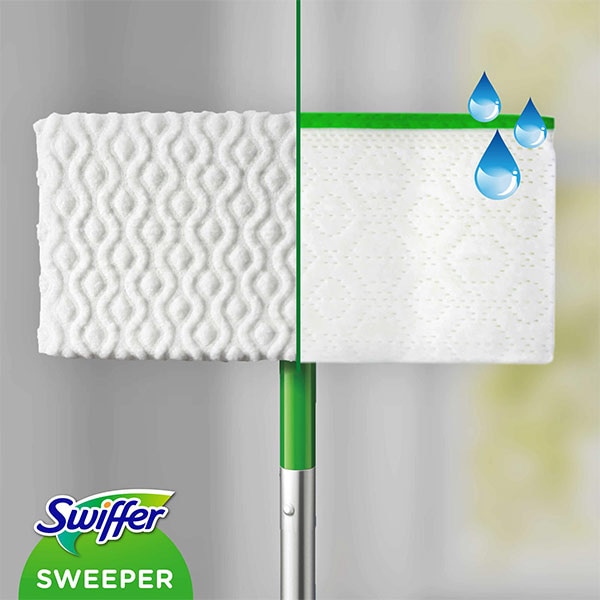 Set mop SWIFFER Dry + Wet, maner telescopic, gri-verde + 11 lavete