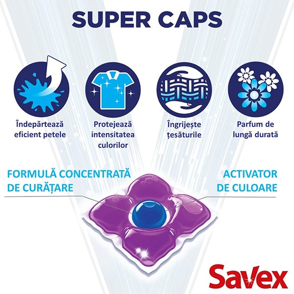 Detergent capsule SAVEX Premium Caps Color, 48 spalari