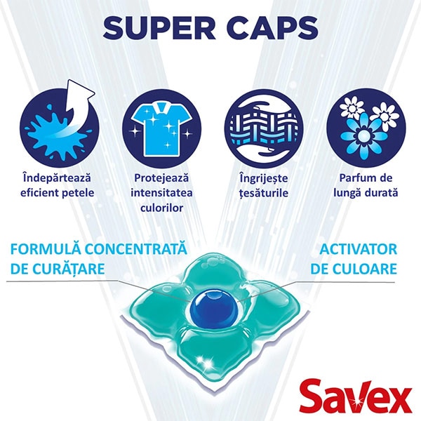 Detergent capsule SAVEX Super Caps Fresh, 48 spalari