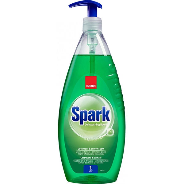 Detergent de vase SANO Spark, Castravete, 1 l