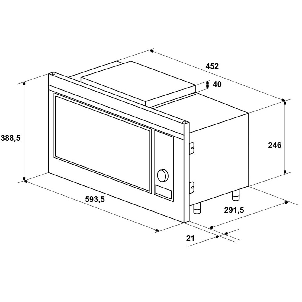 Cuptor cu microunde incorporabil HANSA AMG20BFH, 20l, 700W, negru
