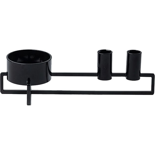 Suport lumanare Cross, 28 x 12 x 7.7 cm, negru lucios