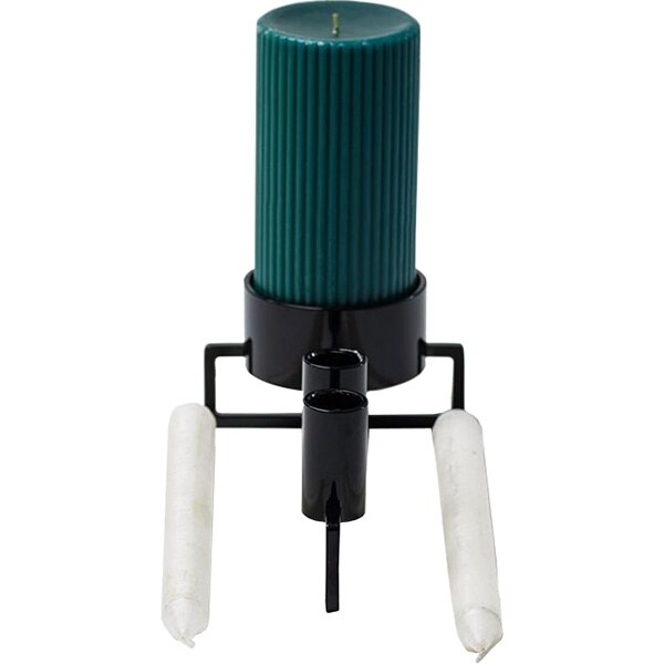 Suport lumanare Cross, 28 x 12 x 7.7 cm, negru lucios