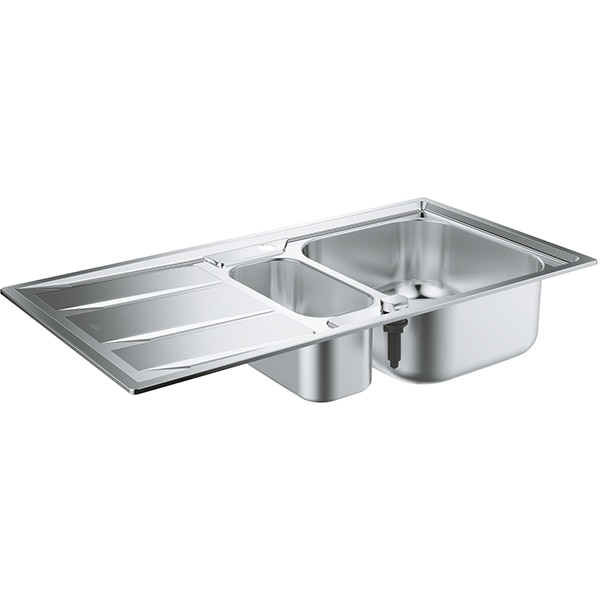 Chiuveta bucatarie GROHE K400 31567SD0, 1 1/2 cuve, picurator reversibil, inox, inox satinat