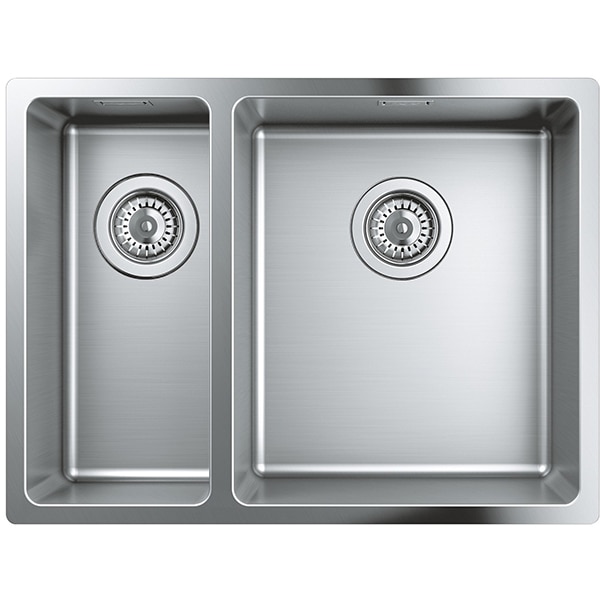 Chiuveta bucatarie GROHE K700 Undermount 31576SD0, 1 1/2 cuve, montare dreapta, inox, inox satinat