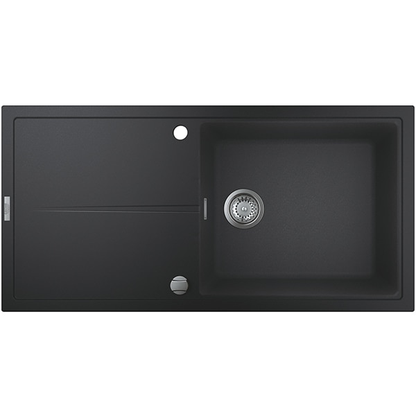 Chiuveta bucatarie GROHE K400 31641AP0, 1 cuva, picurator reversibil, compozit quartz, negru