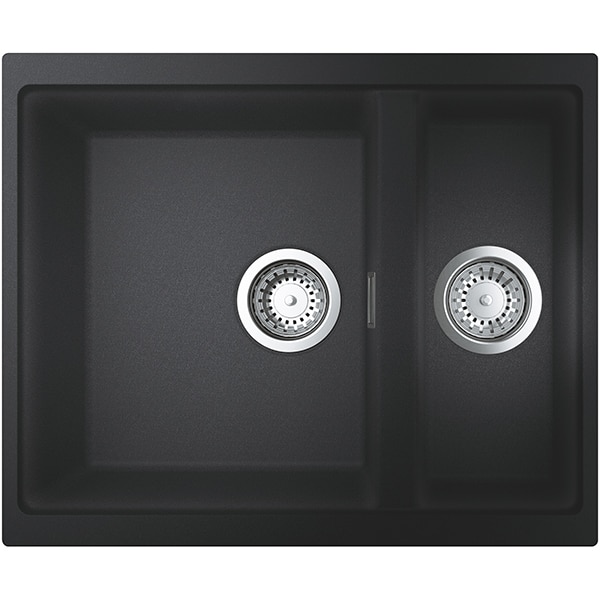 Chiuveta bucatarie GROHE K500 31648AP0, 1 1/2 cuve, compozit quartz, negru