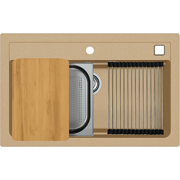 Chiuveta bucatarie ALVEUS Atrox 40 G55, 1 cuva, compozit granit, bej