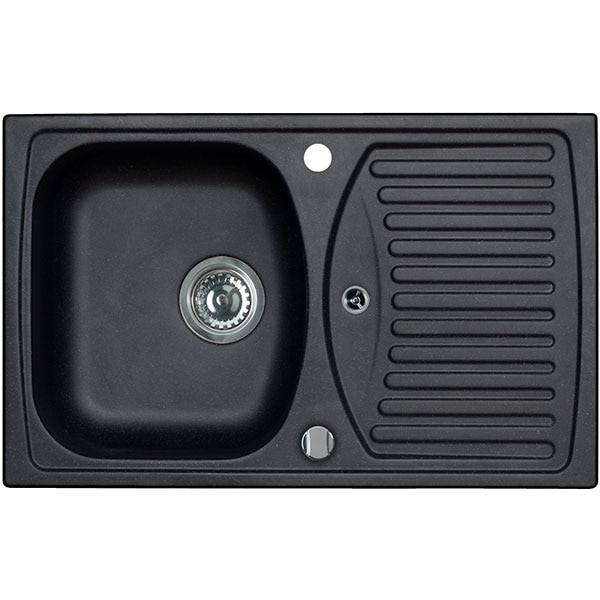 Pachet chiuveta ALVEUS Mambo 30 G91, 1 cuva, picurator reversibil, compozit granit + Baterie Kati G91, negru