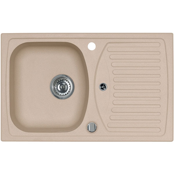 Pachet chiuveta ALVEUS Mambo 30G55, 1 cuva, picurator reversibil, compozit granit + Baterie Kati G55, bej