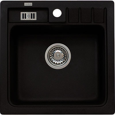 Pachet chiuveta ALVEUS Niagara 20, 1 cuva, compozit granit + baterie Kati, negru