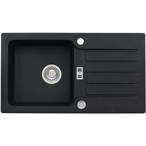 Pachet chiuveta ALVEUS Niagara 30 G91, 1 cuva, picurator reversibil, compozit granit + baterie Kati G91, negru