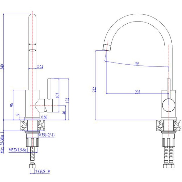 Pachet chiuveta ALVEUS Niagara 30 G91, 1 cuva, picurator reversibil, compozit granit + baterie Kati G91, negru