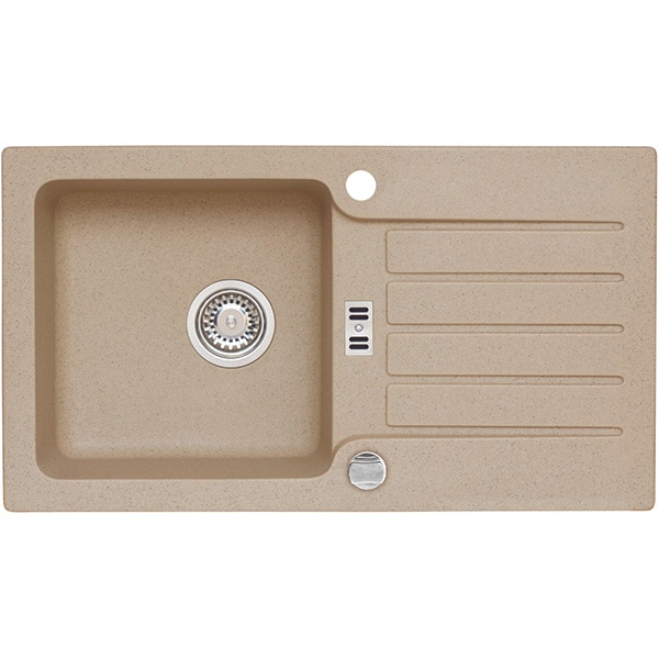 Pachet chiuveta ALVEUS Niagara 30 G55, 1 cuva, picurator reversibil, compozit granit + baterie Kati G55, bej