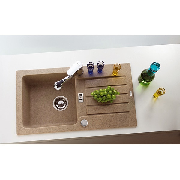 Pachet chiuveta ALVEUS Niagara 30 G55, 1 cuva, picurator reversibil, compozit granit + baterie Kati G55, bej