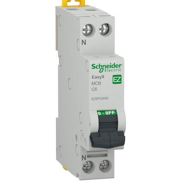 Siguranta automata modulara SCHNEIDER EZ9P32606, 1P + ND, 6A, curba C