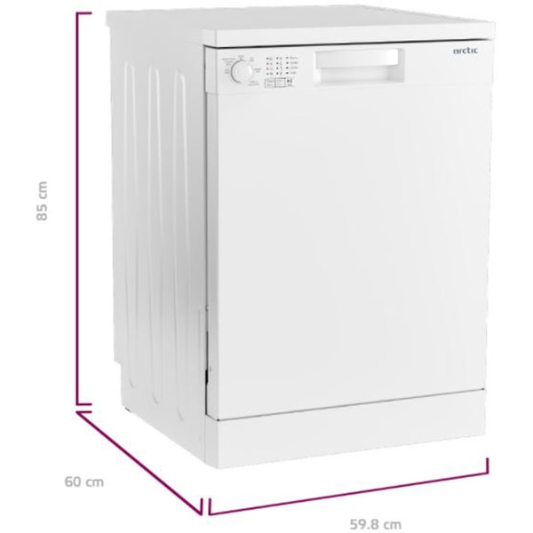 Masina de spalat vase independenta ARCTIC DFN1532, 13 seturi, 5 programe, 60 cm, Clasa E, alb 