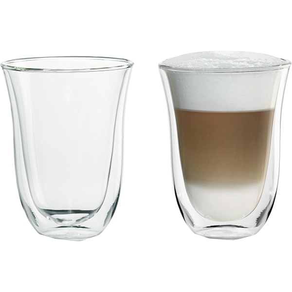 Set pahare cafea DELONGHI LATTEMACC, 2 piese, 330 ml, sticla
