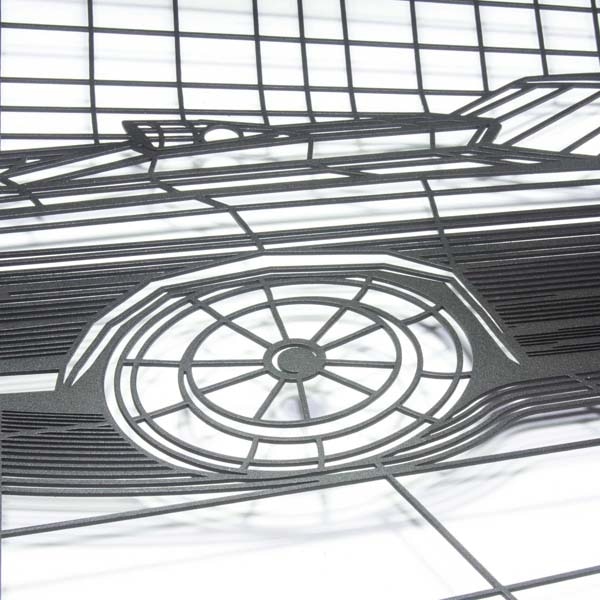 Decoratiune perete Chevelle, 45 x 70 cm, metal, negru