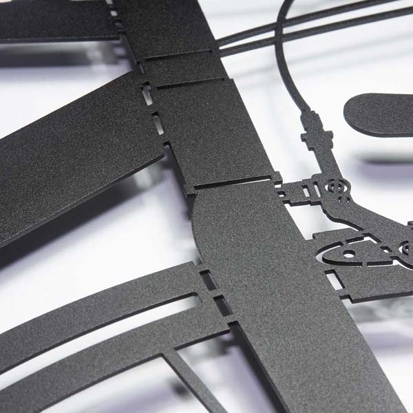 Decoratiune perete Bicycle Wheel, 45 x 70 cm, metal, negru