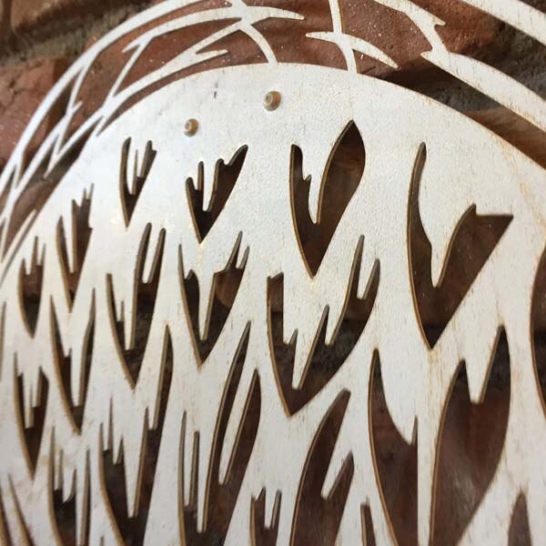 Decoratiune perete Angel Wings, 23 x 50 cm, metal, alb