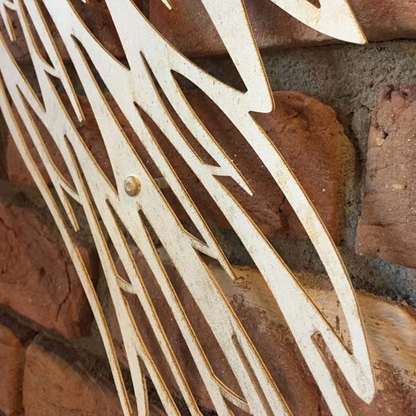 Decoratiune perete Angel Wings, 23 x 50 cm, metal, alb