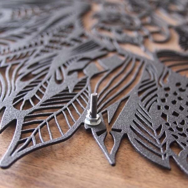 Decoratiune perete Lion, 43 x 49 cm, metal, negru