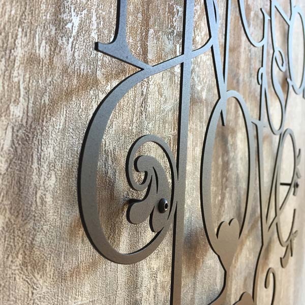 Decoratiune perete All You Need Is Love, 45 x 57 cm, metal, negru