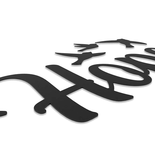 Decoratiune perete Hope, 51 x 25 cm, metal, negru