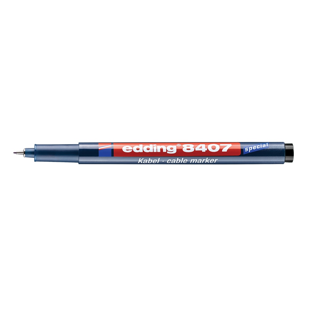 Marker permanent pentru cabluri EDDING 8407, 0.3 mm, 4 culori (negru, rosu, albastru, verde)