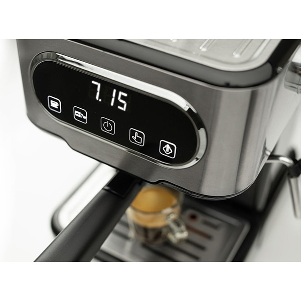 Espressor manual GORENJE ESCM15DBK, 1.5l, 1100W, 15 bar, sistem Cappuccino, negru-argintiu