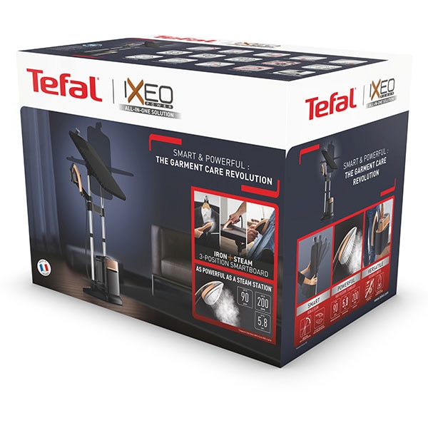 Aparat de calcat cu abur de inalta presiune TEFAL Ixeo Power All-in-One QT2020, 2170W, 200g/min, 1.1l, Mcrosteam 400 Ionx, negru-maro