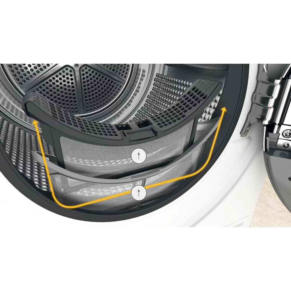 Uscator de rufe WHIRLPOOL FFT M11 9X2BY EE, 6th Sense, Condensare si pompa de caldura, 9 kg, 15 programe, Clasa A++, alb