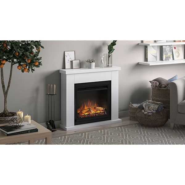 Semineu electric TAGU Frode Pure White, 1500W, Focar 3D, Telecomanda, Alb Pur