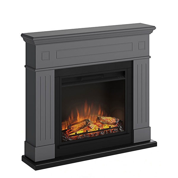 Semineu electric TAGU Larsen Solid Grey 1500W, Focar 3D, Telecomanda, Gri