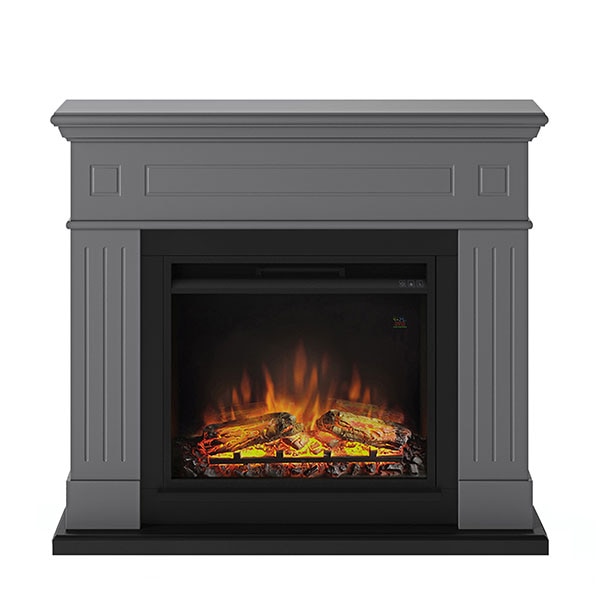 Semineu electric TAGU Larsen Solid Grey 1500W, Focar 3D, Telecomanda, Gri