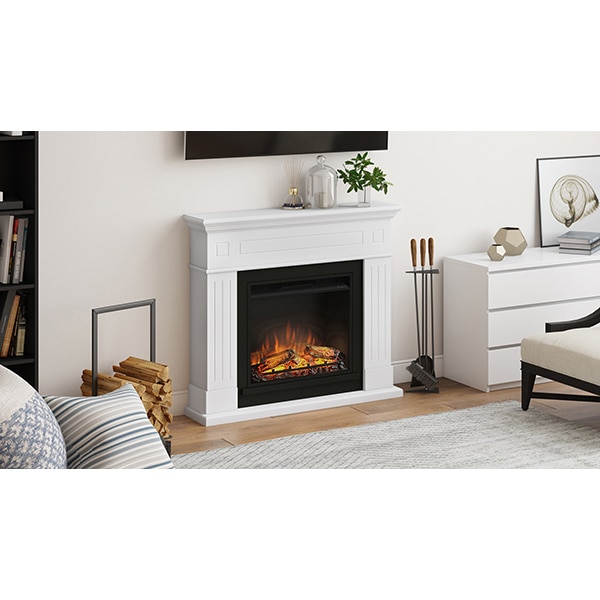 Semineu electric TAGU Larsen Pure White, 1500W, Focar 3D, Telecomanda, Alb Pur