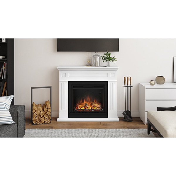 Semineu electric TAGU Larsen Pure White, 1500W, Focar 3D, Telecomanda, Alb Pur