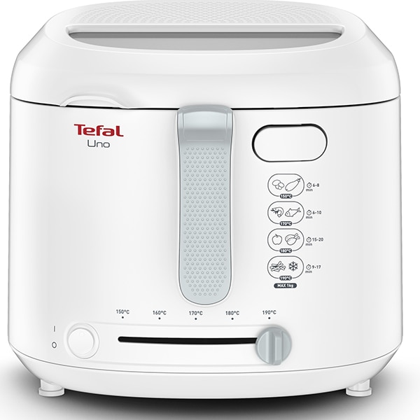 Friteuza TEFAL Uno FF203130, 1kg, 1.8l, 1600W, 150-190 grade, alb-gri