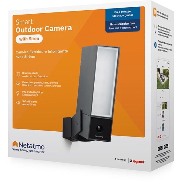 Camera supraveghere exterior NETATMO NOC-S-EC, Full HD 1080p, IR, Wi-Fi, Sirena, alb