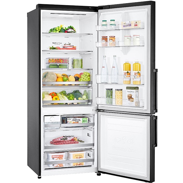 Combina frigorifica LG GBB569MCAMB, No Frost, 462 l, H 185 cm, Clasa E, SmartThinQ, negru
