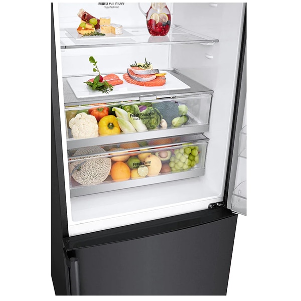 Combina frigorifica LG GBB569MCAMB, No Frost, 462 l, H 185 cm, Clasa E, SmartThinQ, negru