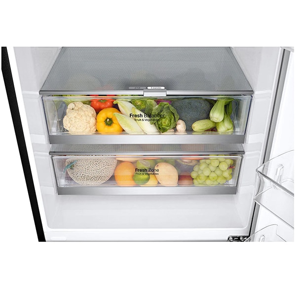 Combina frigorifica LG GBB569MCAMB, No Frost, 462 l, H 185 cm, Clasa E, SmartThinQ, negru