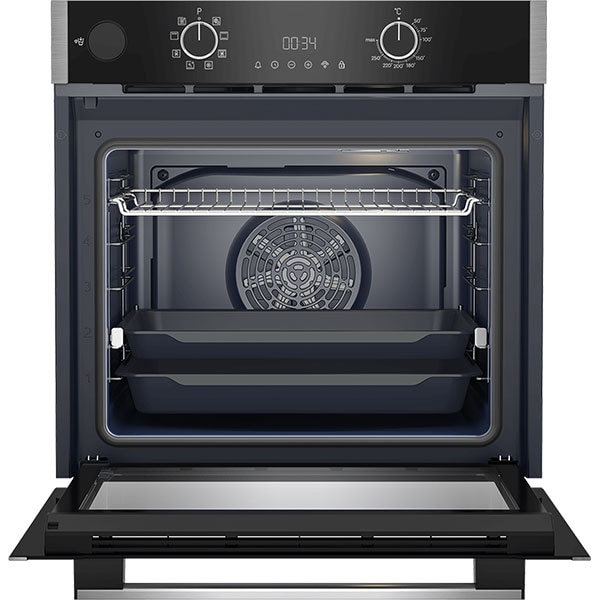 Cuptor incorporabil GRUNDIG GEBD19300B, Electric, Gatire cu abur, Autocuratare catalitica, 72 l, Clasa A+, HotAero Pro, negru-inox