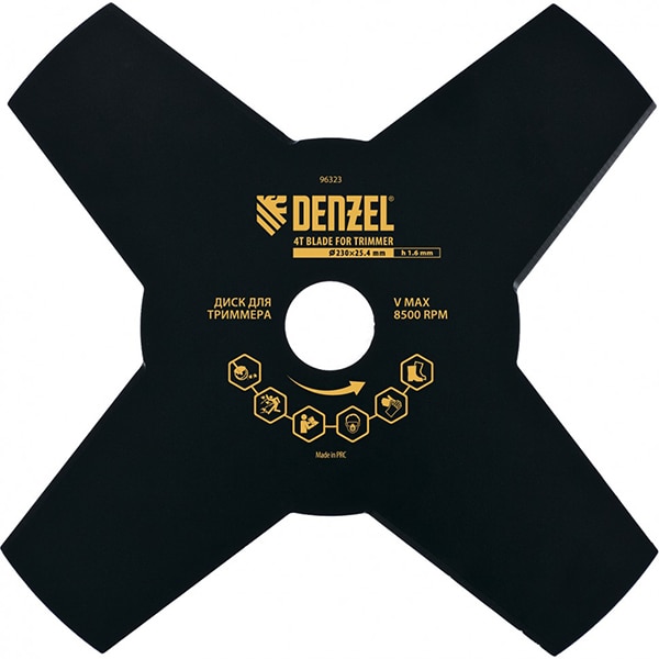 Disc motocoasa DENZEL 96323, 230 x 25.4mm, grosime 1.6mm, 4 lame