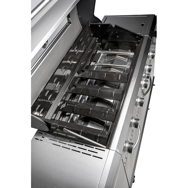 Gratar pe gaz LANDMANN 12120, 94 x 43 cm, 6+1 arzatoare, 8 role, argintiu