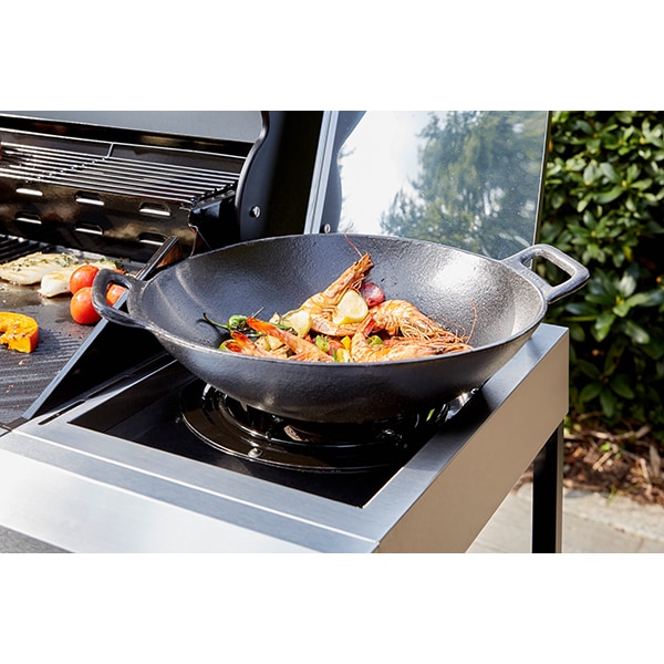 Gratar pe gaz LANDMANN 12120, 94 x 43 cm, 6+1 arzatoare, 8 role, argintiu